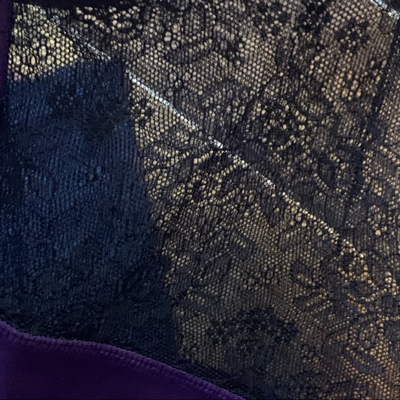 Adore Me | Purple & Black Lace Capris | Sz L - Picture 6 of 12